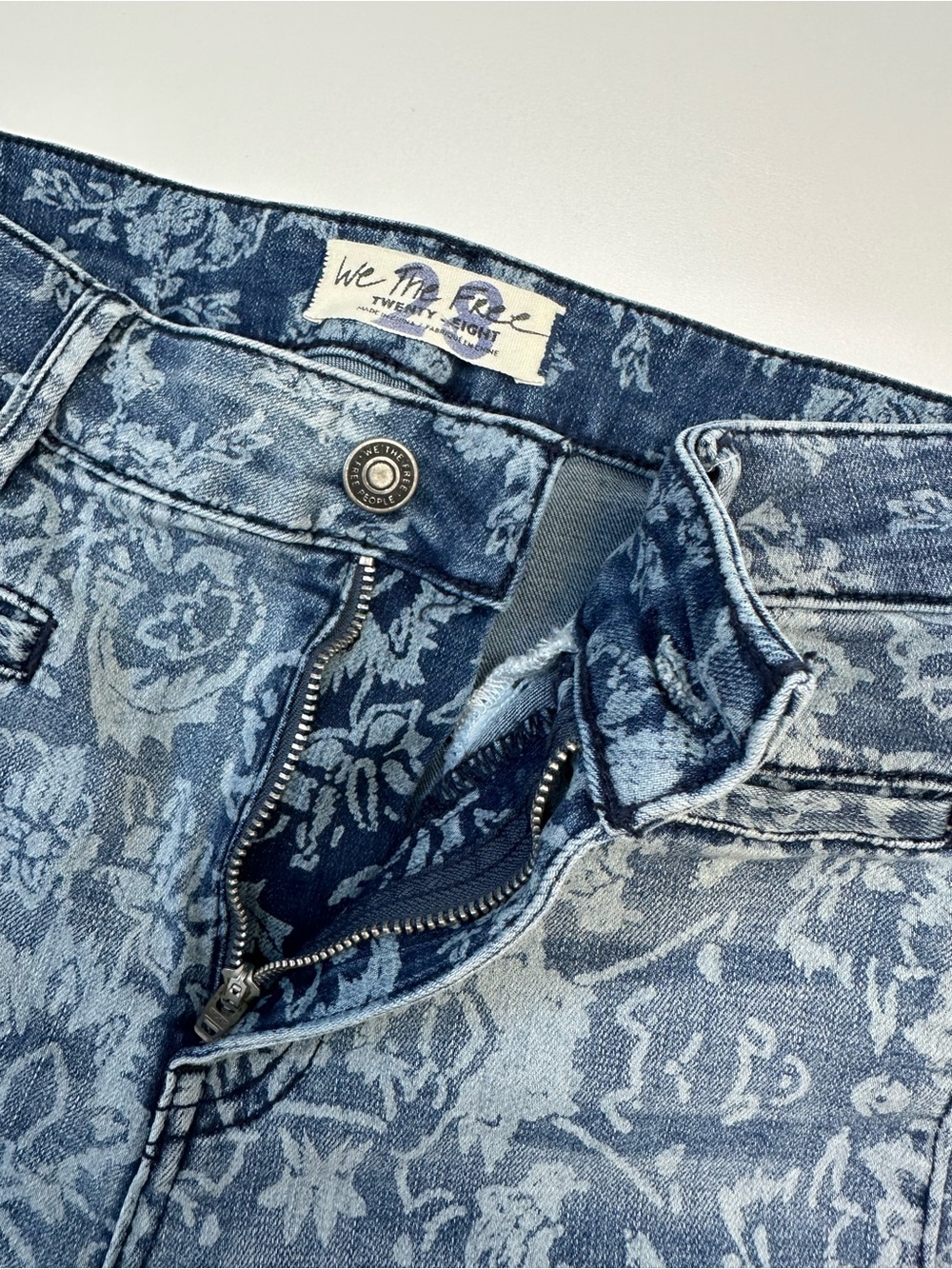 We The Free Blue Floral-Print Flare Jeans - Picture 3 of 11
